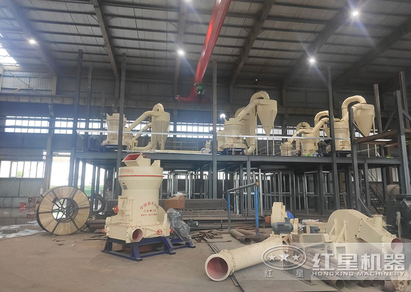 磨粉生產線中給料機、提升機現場安裝圖